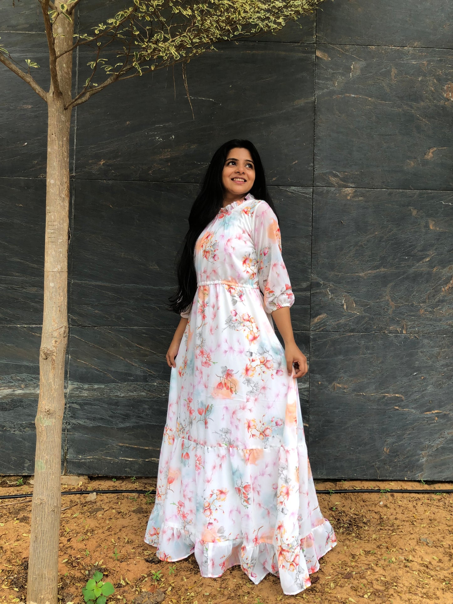 Floral tiered maxi
