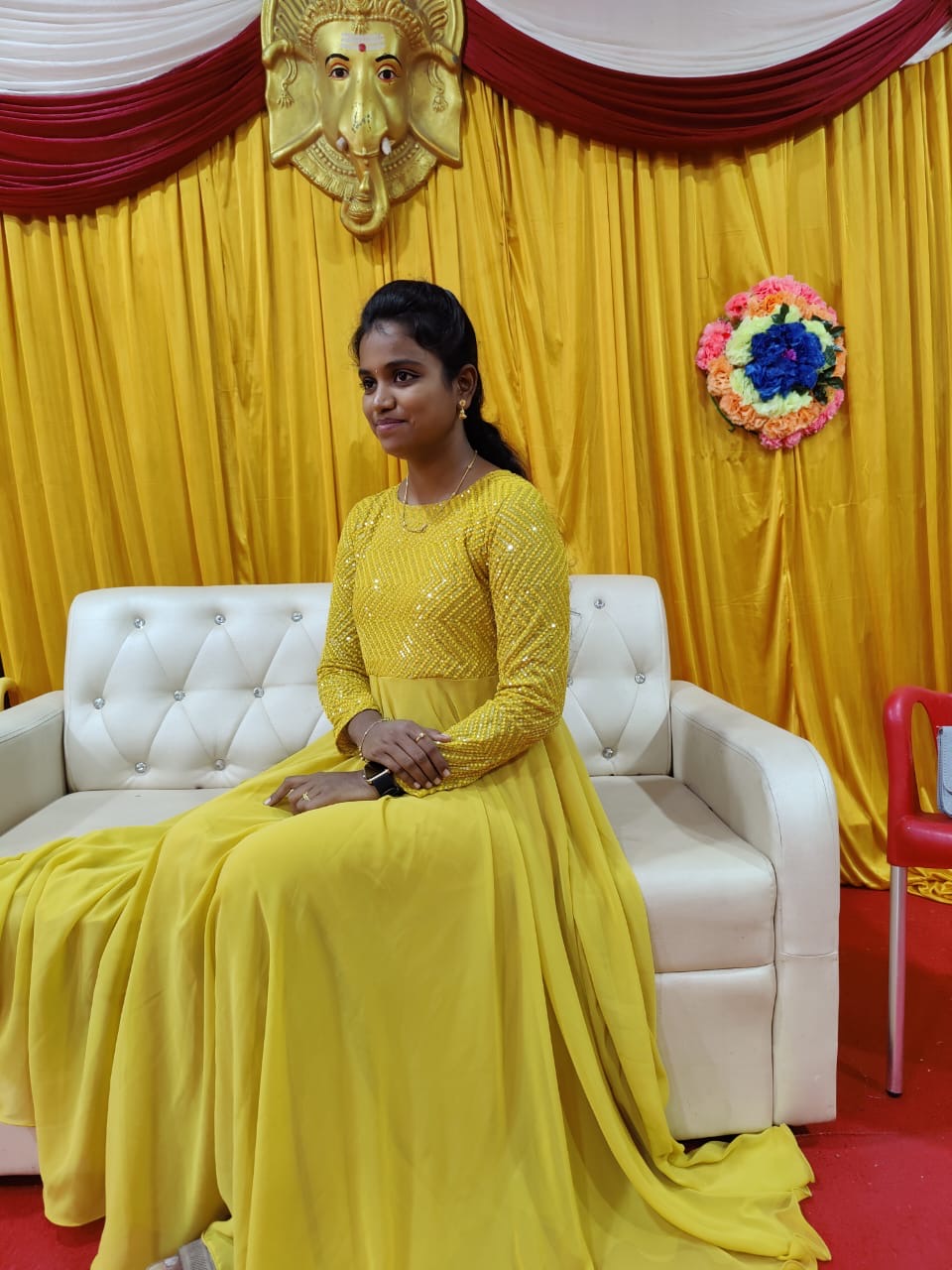 Sequins Embellished yoked anarkali