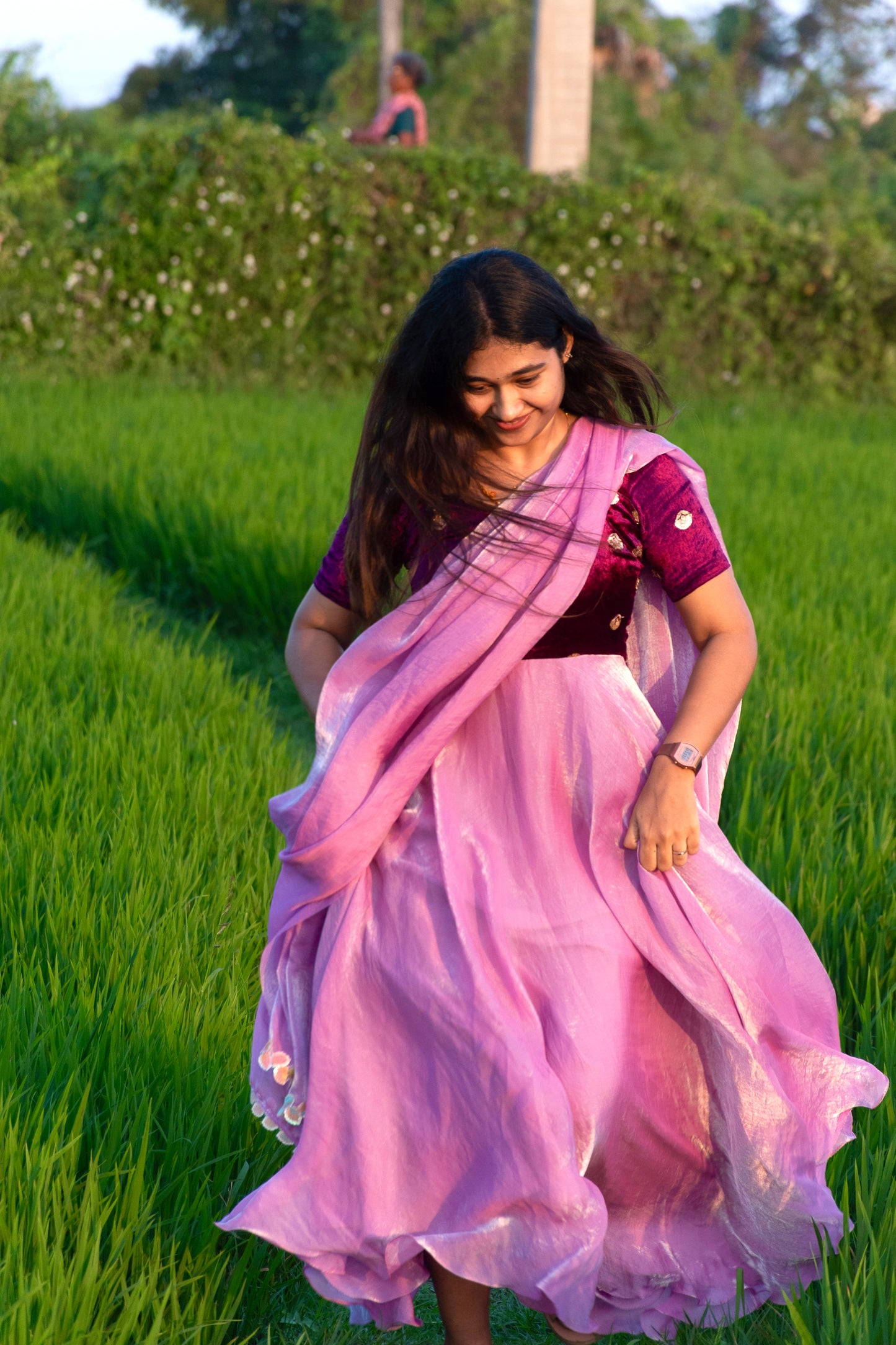 Velvet Lavandar Anarkali