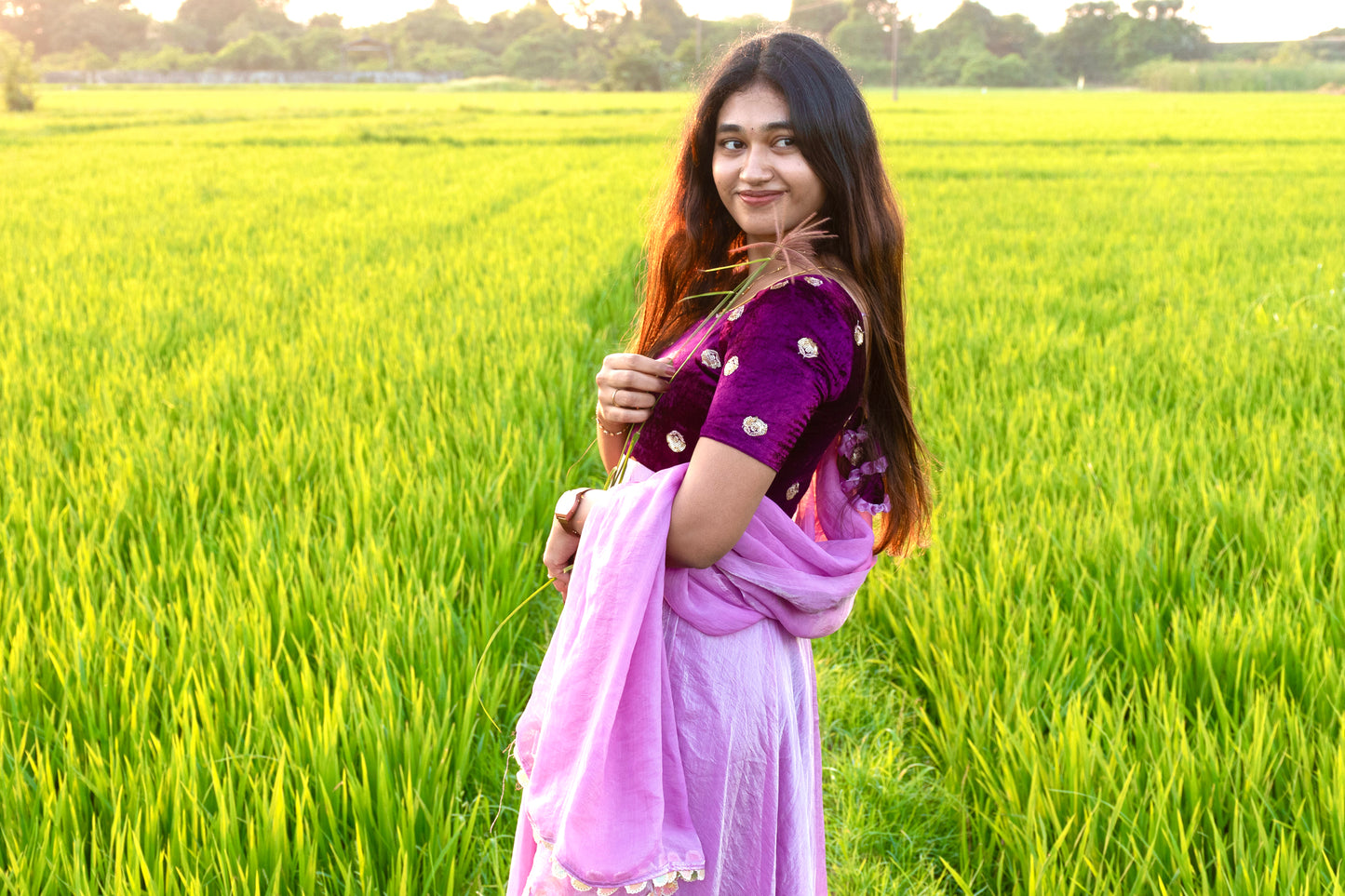 Velvet Lavandar Anarkali