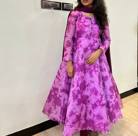 Tie and Dye Chanderi Maxi