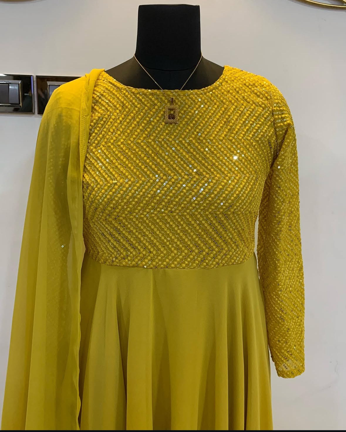 Sequins Embellished yoked anarkali