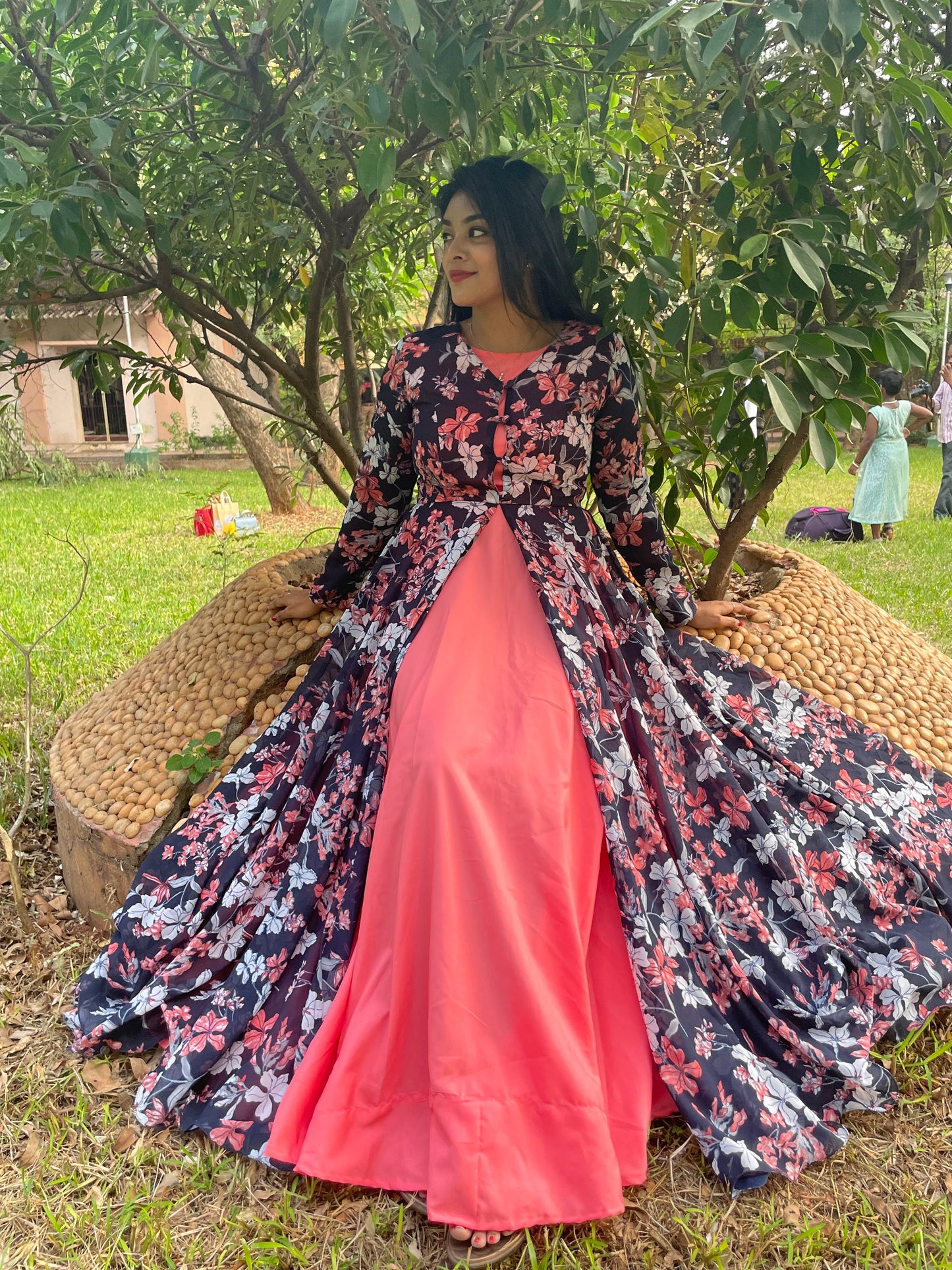 Orchid Veronica Floral Shrug Maxi