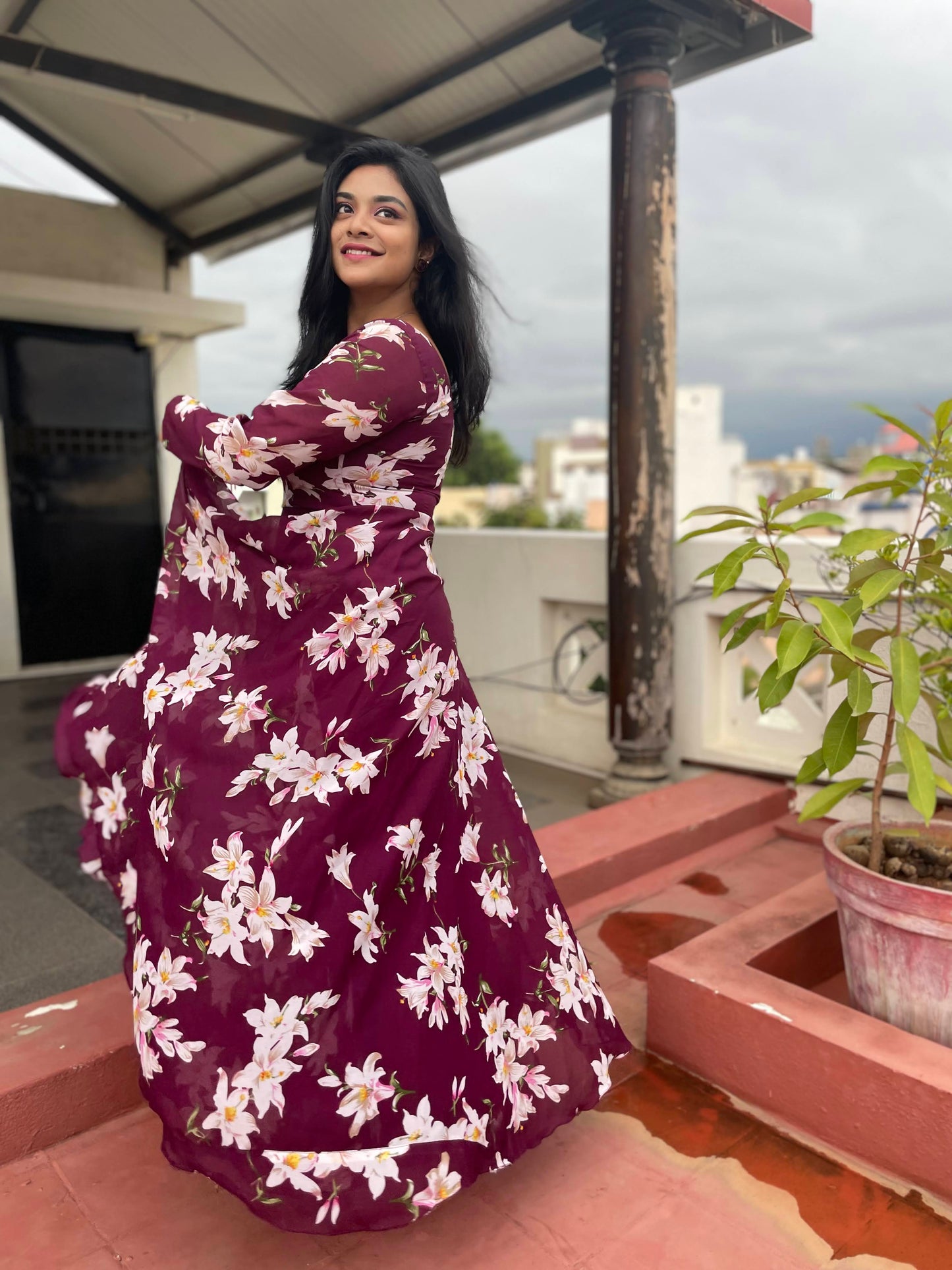 Plum Anarkali