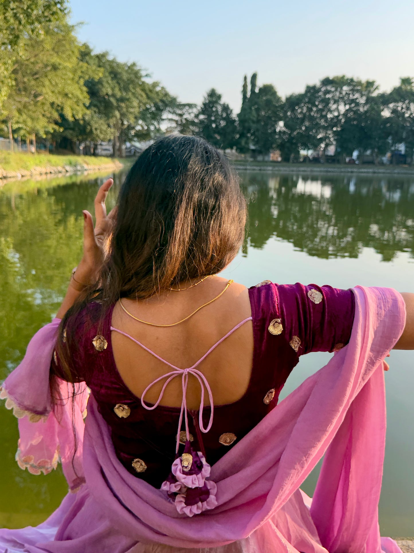 Velvet Lavandar Anarkali