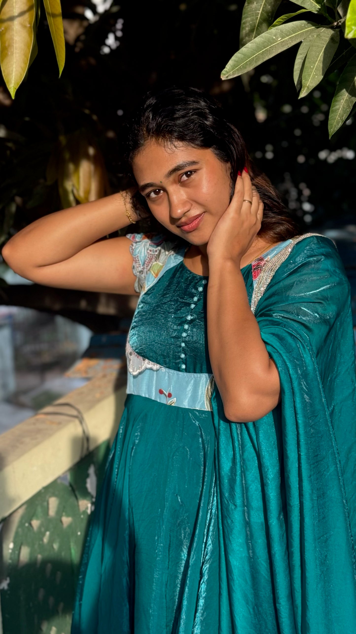 Peacock Blue Designer Anarkali