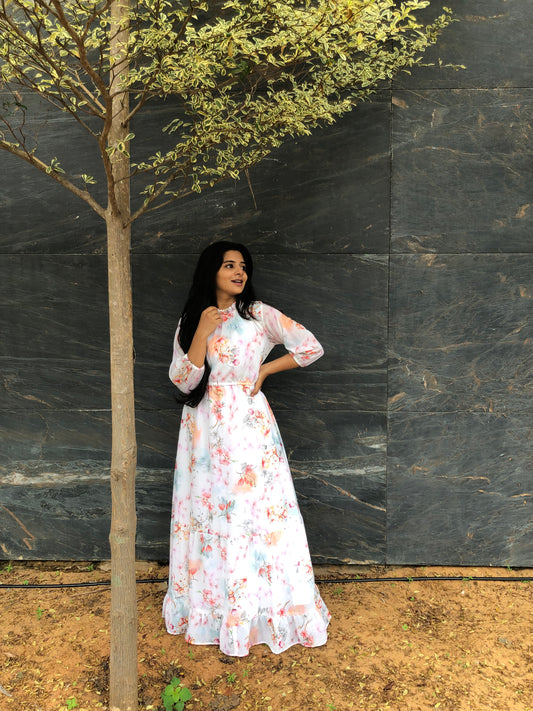 Floral tiered maxi
