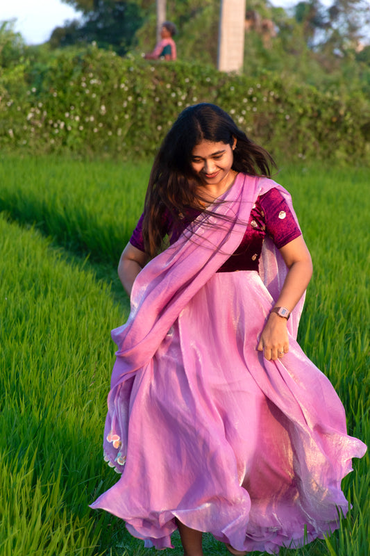 Velvet Lavandar Anarkali
