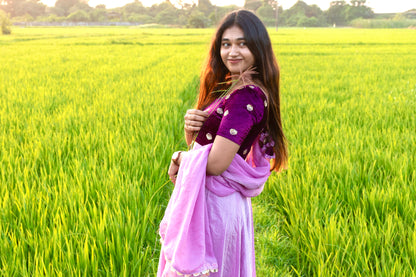 Velvet Lavandar Anarkali