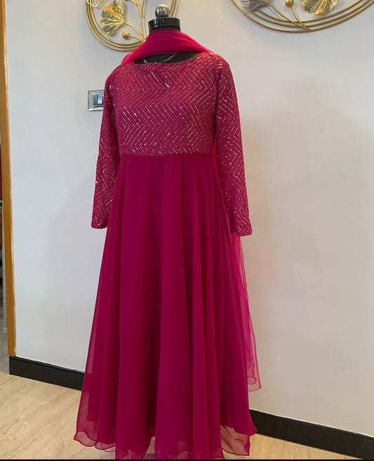 Sequins Embellished yoked anarkali