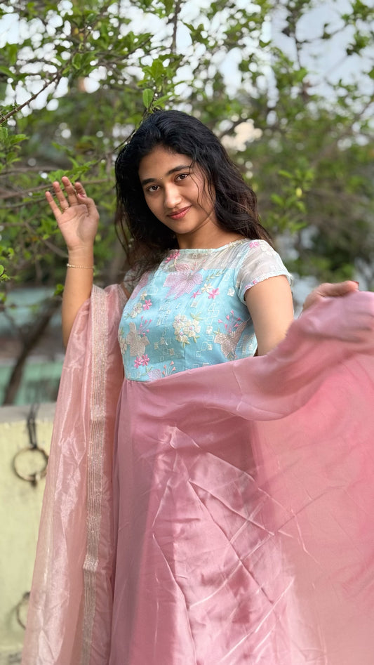 Pastel Organsa Designer Anarkali