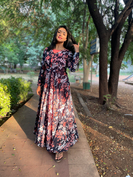 Orchid Veronica Floral Shrug Maxi
