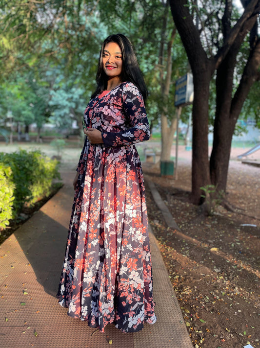 Orchid Veronica Floral Shrug Maxi