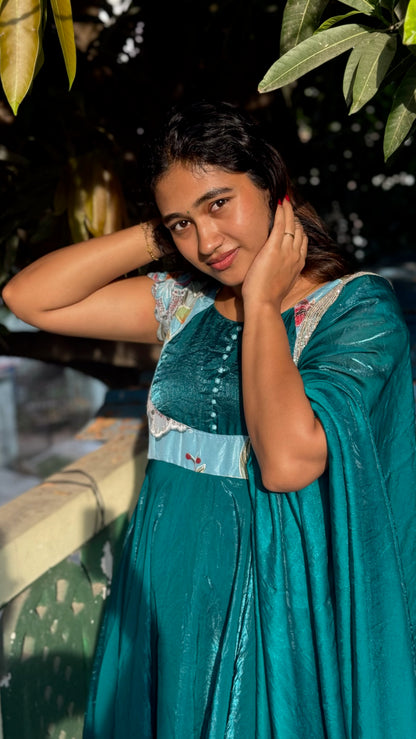 Peacock Blue Designer Anarkali
